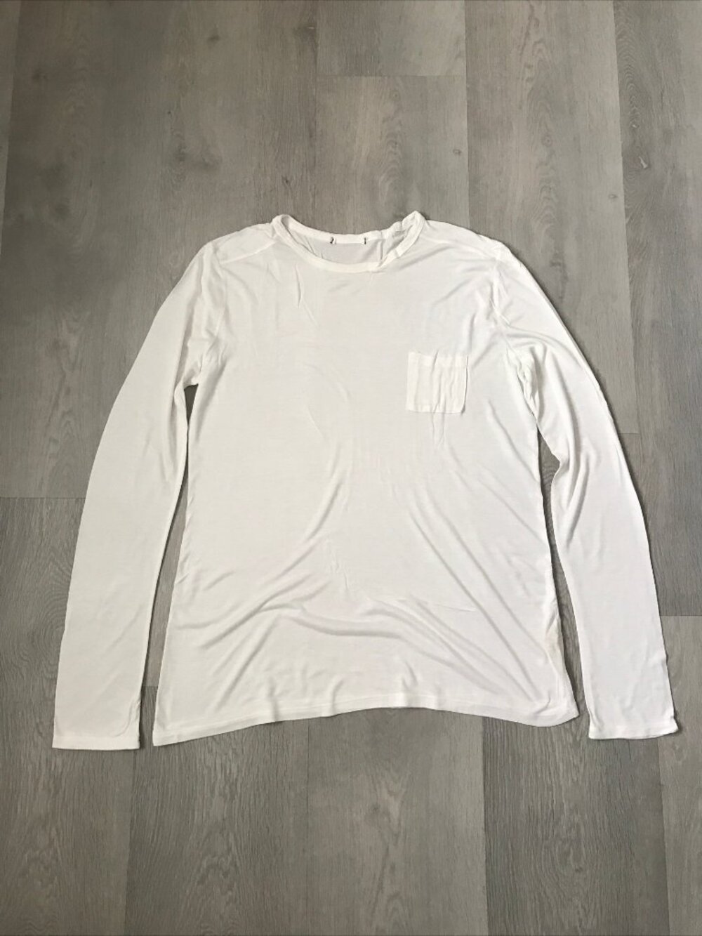 ALEXANDER WANG WHITE SEMI SHEER T SHIRT LONG SLEEVE RICK OWNES MENS MEDIUM
